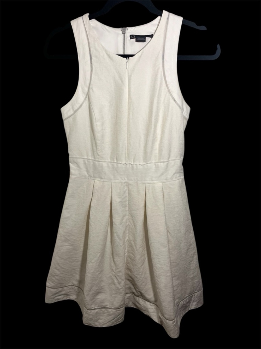 Armani Exchange Cream Textured Sleeveless Dress